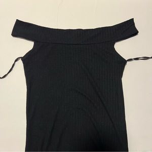 AEO Essentials Off the Shoulder Black Bodysuit